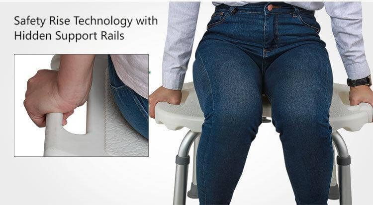 U-Cut Shower Chair for Elderly | 300lbs Medical Bath Seat - ECE