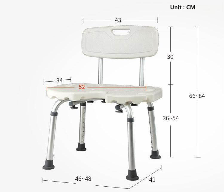 U-Cut Shower Chair for Elderly | 300lbs Medical Bath Seat - ECE
