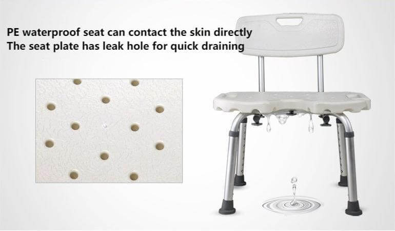 U-Cut Shower Chair for Elderly | 300lbs Medical Bath Seat - ECE