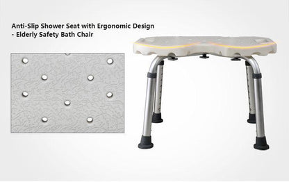 U-Design Shower Stool for Elderly - 300lbs, 8-Level Adjustable Bath Seat - ECE 