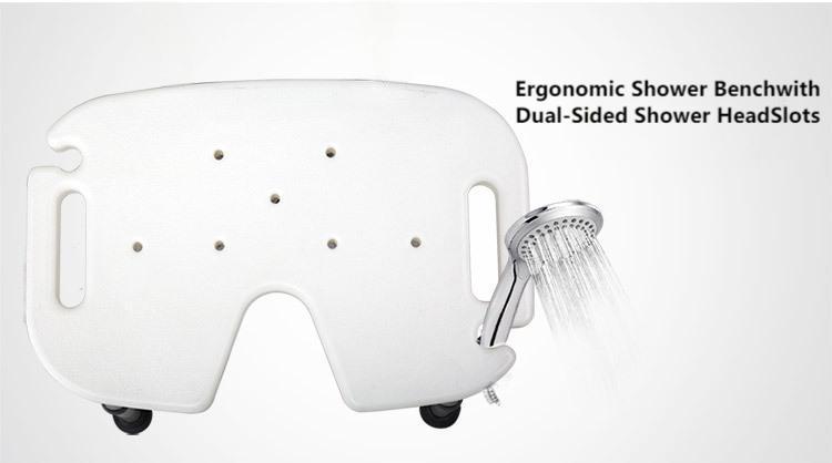 U-Design Shower Stool for Elderly - 300lbs, 8-Level Adjustable Bath Seat - ECE 