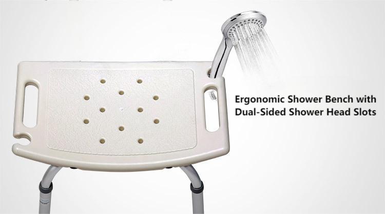 Adjustable Shower Stool for Elderly | 300lbs Heavy Duty Bath Seat with Non-Slip Feet - ECE 