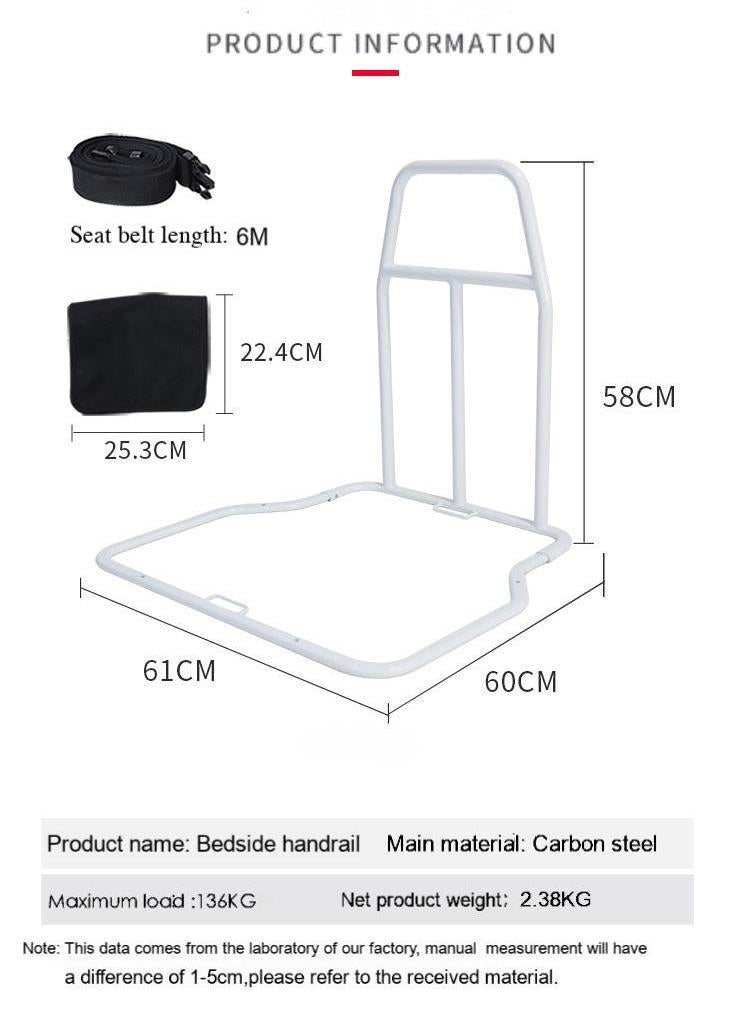 Tool-Free Bed Safety Rail - Easy Adjustable Elderly Fall Prevention - ECE 