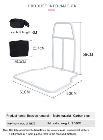Tool-Free Bed Safety Rail - Easy Adjustable Elderly Fall Prevention - ECE 