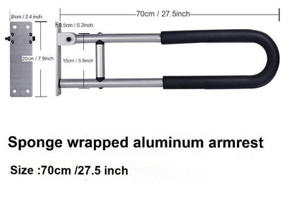 Aluminum Foldable Armrest - Elderly Safety Support & Space-Saving Aid - ECE 