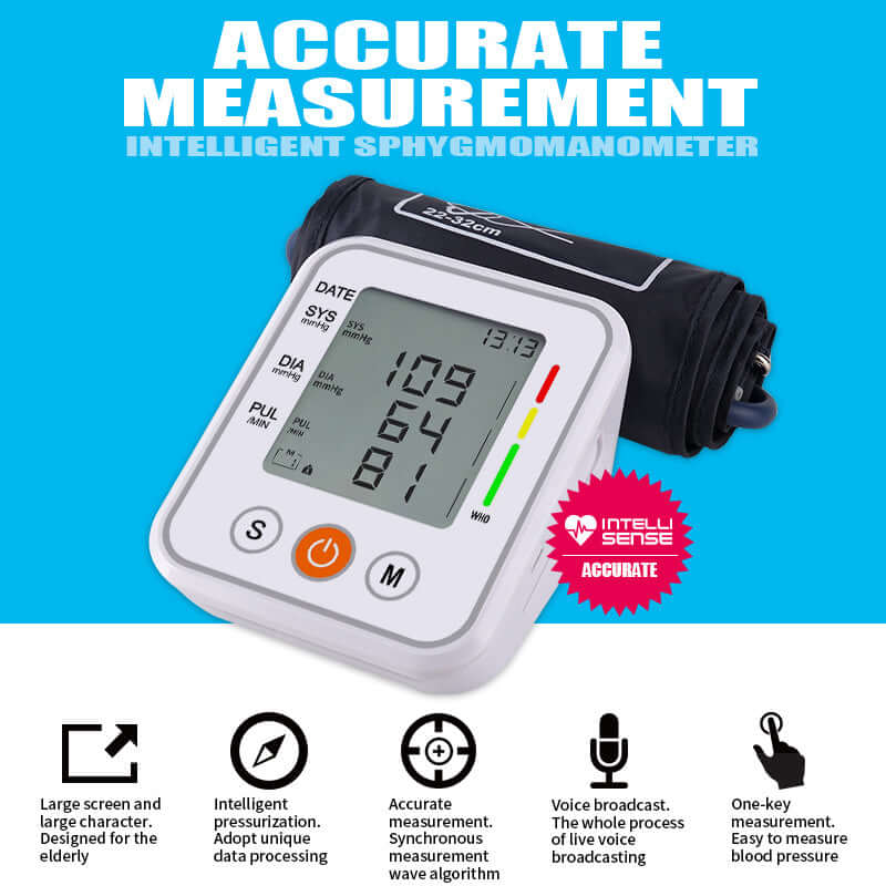 FDA Blood Pressure Monitor with Voice Alert & Large Display - Elderly-Friendly - ECE 