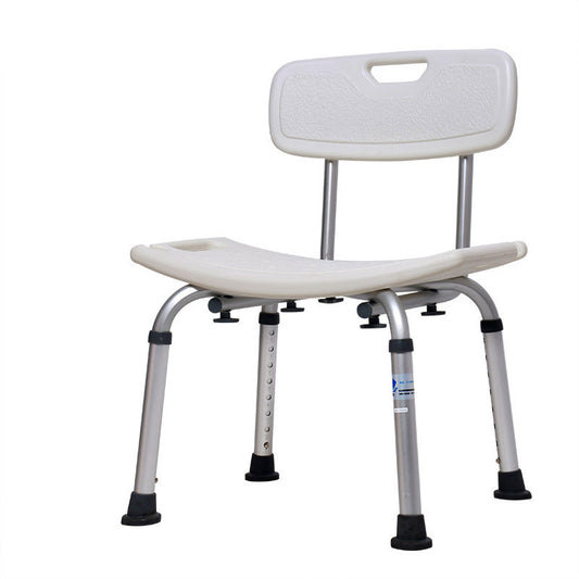 Elderly Shower Stool w/ Backrest - 300lbs, Non-Slip & Adjustable Bath Seat - ECE 