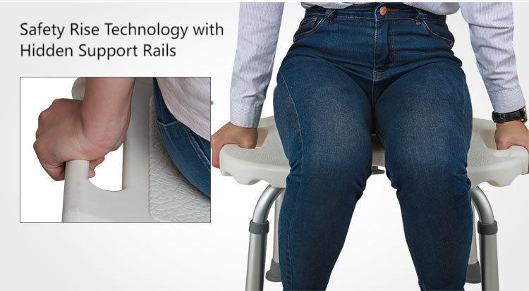 U-Design Shower Stool for Elderly - 300lbs, 8-Level Adjustable Bath Seat - ECE 