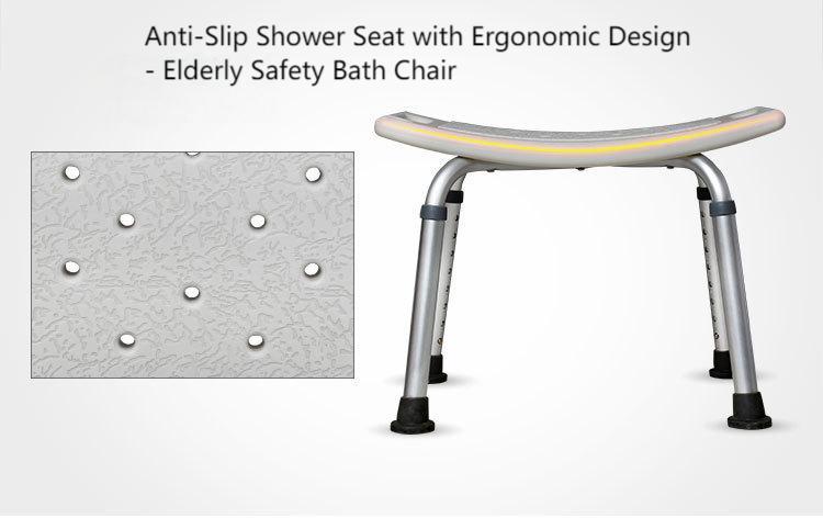 Adjustable Shower Stool for Elderly | 300lbs Heavy Duty Bath Seat with Non-Slip Feet - ECE 