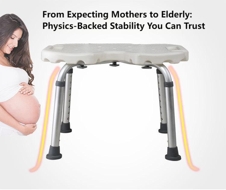 U-Design Shower Stool for Elderly - 300lbs, 8-Level Adjustable Bath Seat - ECE 