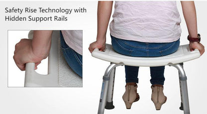Adjustable Shower Stool for Elderly | 300lbs Heavy Duty Bath Seat with Non-Slip Feet - ECE 