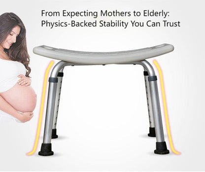 Adjustable Shower Stool for Elderly | 300lbs Heavy Duty Bath Seat with Non-Slip Feet - ECE 