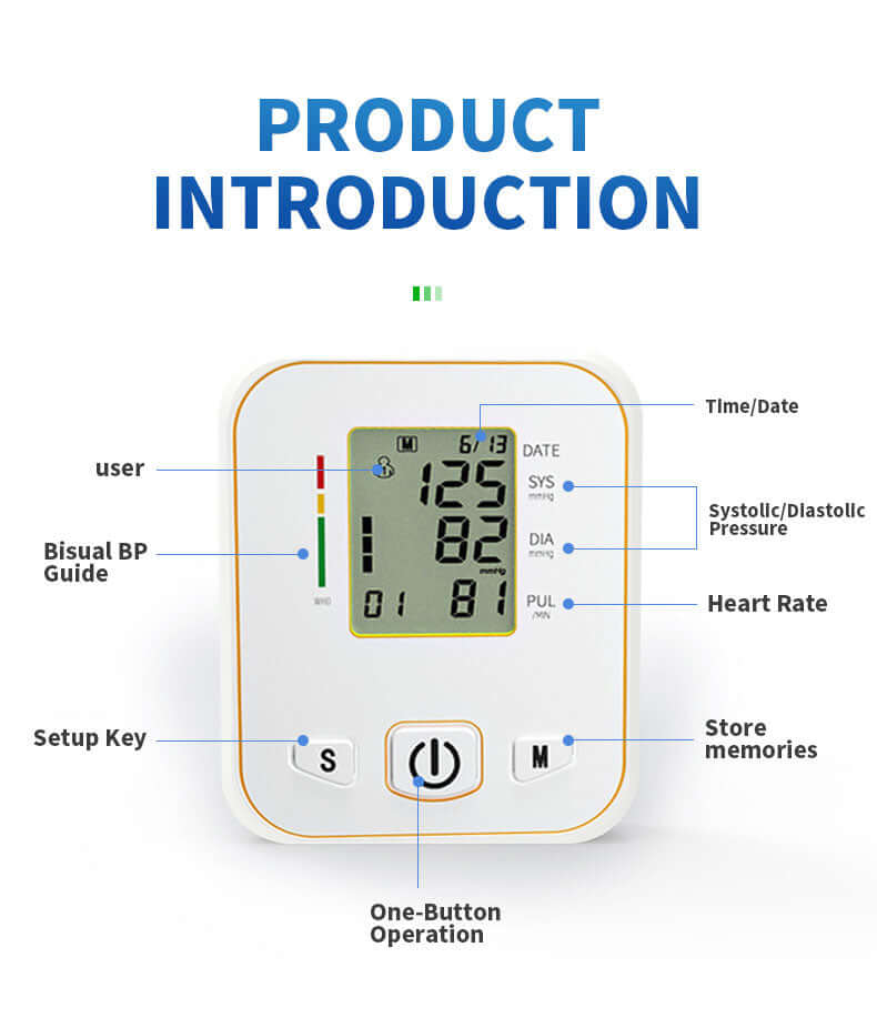 Included instruction guide for KWL-B04 blood pressure monitor - senior-friendly setup