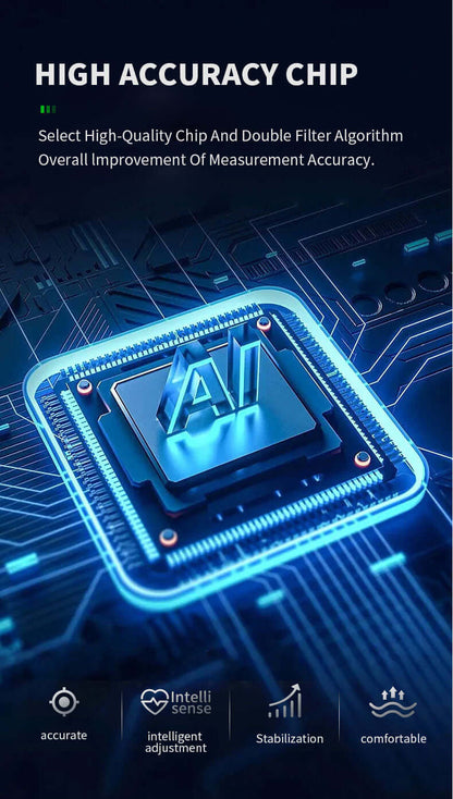 Medical-grade chip technology ensuring clinical accuracy in BP readings for elderly