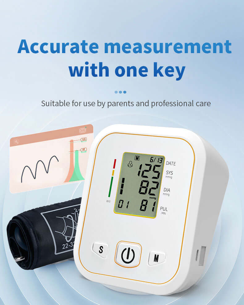 Single-button operation for automatic blood pressure measurement - senior-friendly design