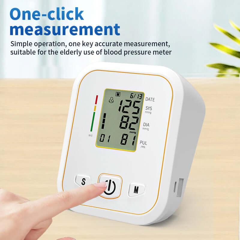 One-touch automatic inflation for quick blood pressure reading - ideal for seniors