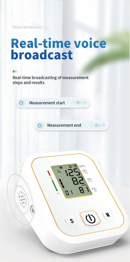 Voice guidance model announcing results aloud for hands-free senior monitoring