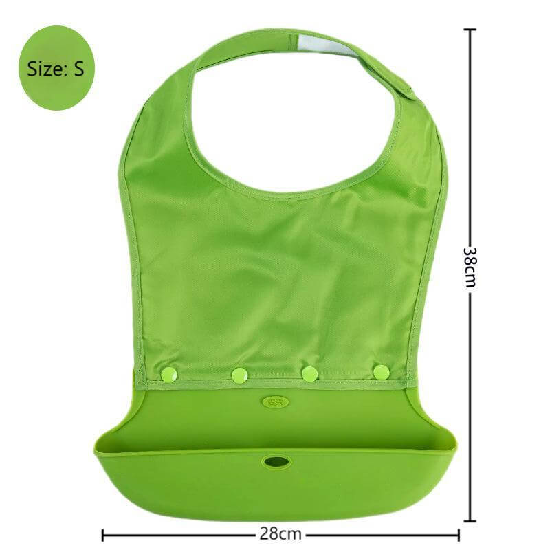 Adjustable Elderly Bib - Magic Tape, S-XXL, Green/Gray/Pink/Blue - ECE 