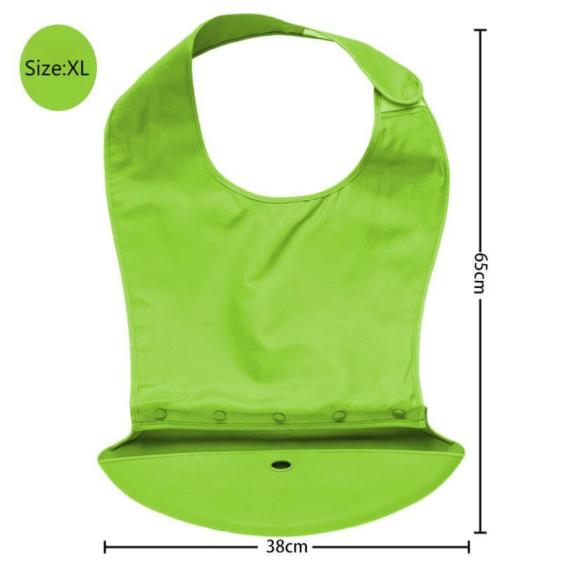 Adjustable Elderly Bib - Magic Tape, S-XXL, Green/Gray/Pink/Blue - ECE 