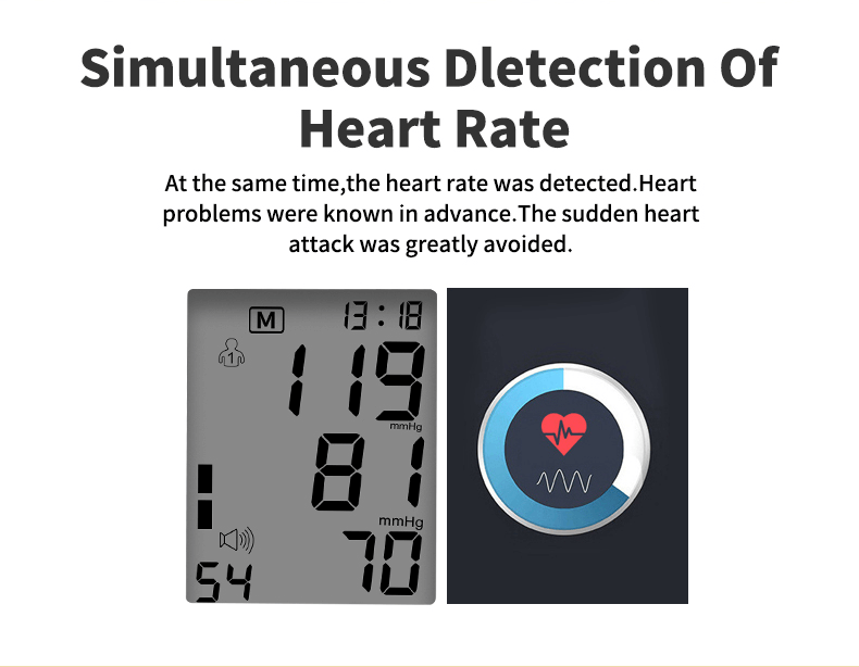 Backlit LCD display on KWL-B06 blood pressure monitor for easy night-time reading