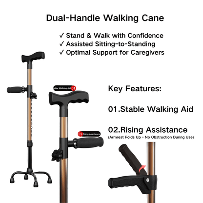4-Point Base Mobility Walker - Lightweight Support Frame - ECE 