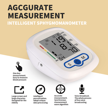 Large, easy-to-read LCD display on KWL-B06 home blood pressure monitor for seniors