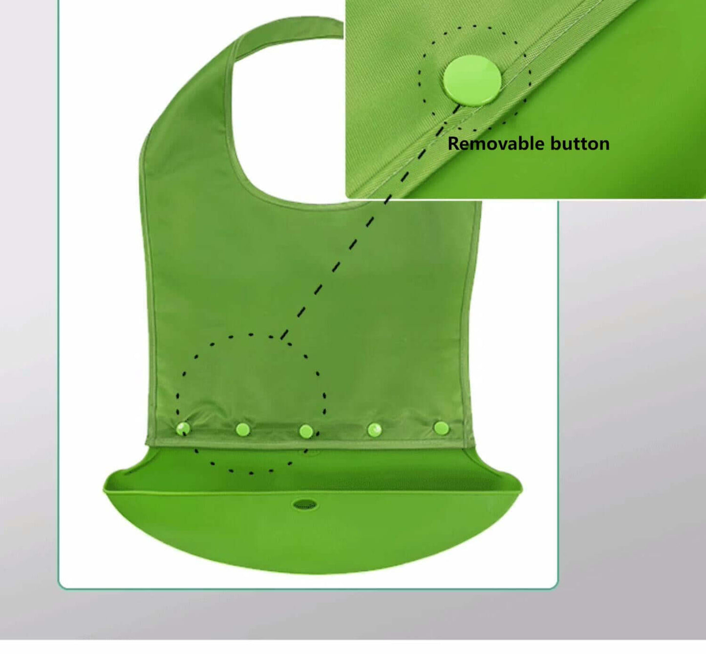 Adjustable Elderly Bib - Magic Tape, S-XXL, Green/Gray/Pink/Blue - ECE 