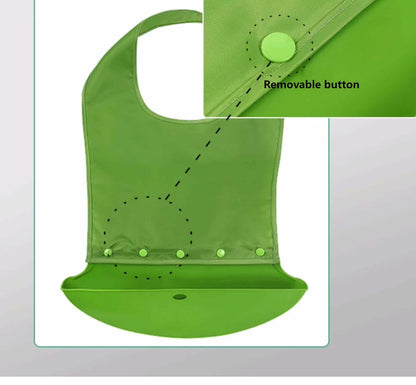 Adjustable Elderly Bib - Magic Tape, S-XXL, Green/Gray/Pink/Blue - ECE 