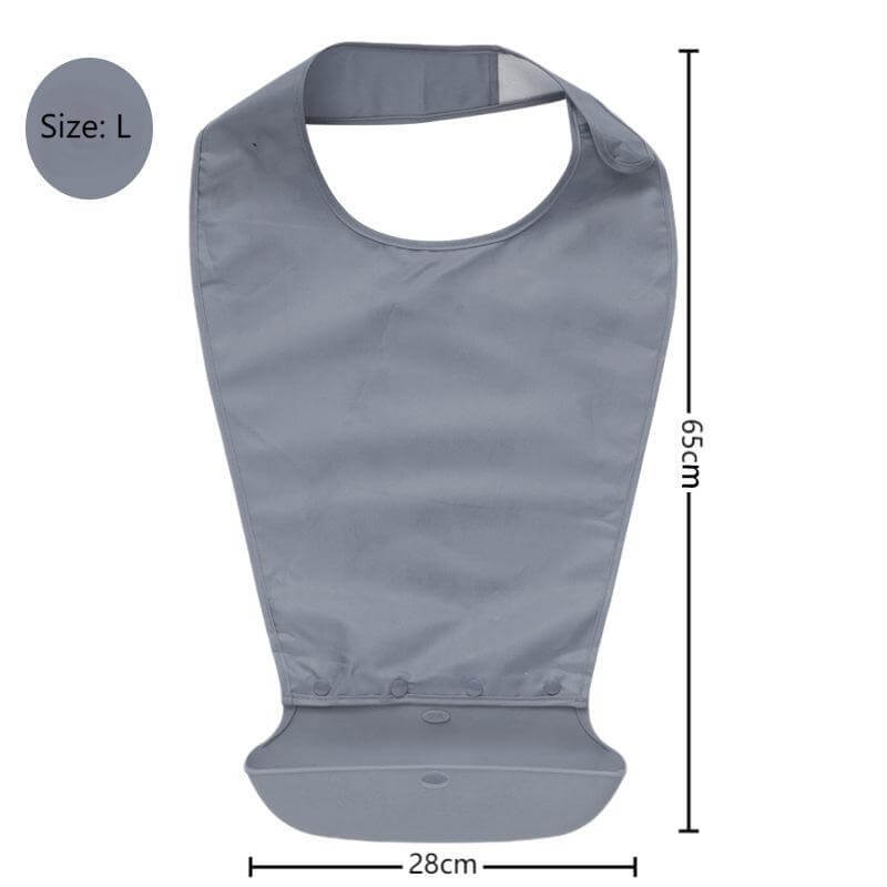 Adjustable Elderly Bib - Magic Tape, S-XXL, Green/Gray/Pink/Blue - ECE 