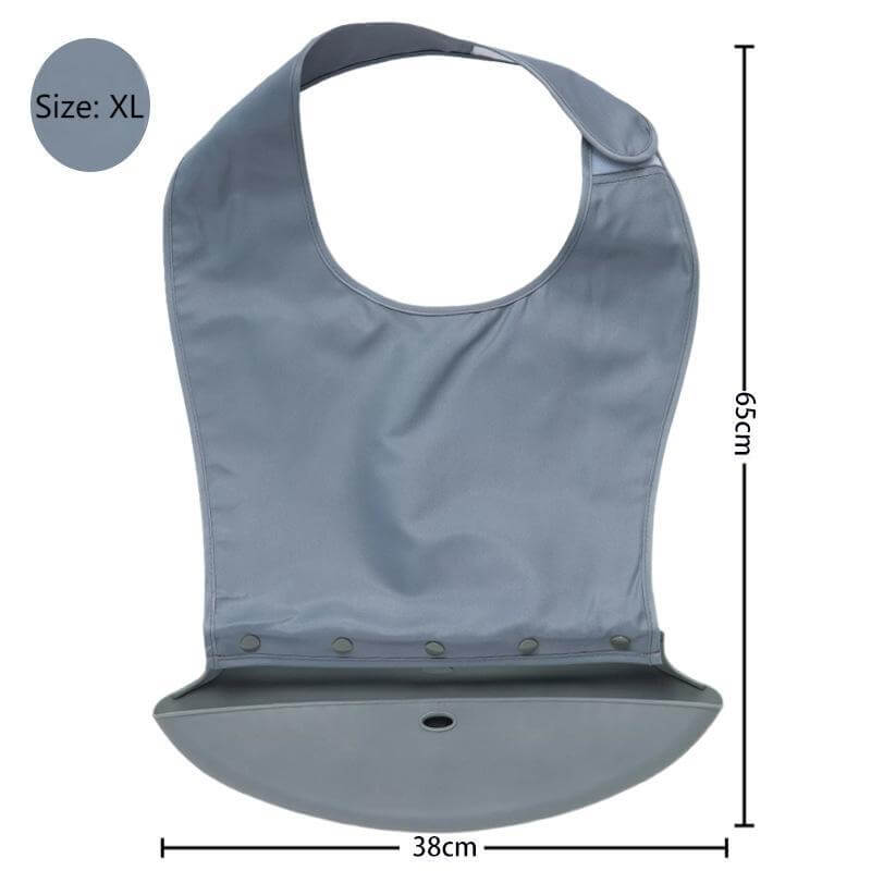 Adjustable Elderly Bib - Magic Tape, S-XXL, Green/Gray/Pink/Blue - ECE 