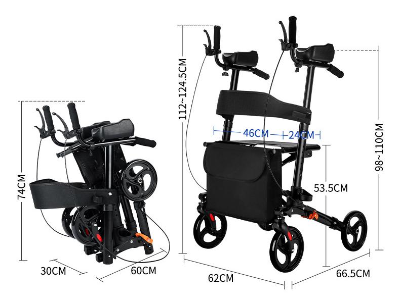 Multi-Functional Walker with Seat, Armrests & Brakes for Elderly Mobility - ECE 