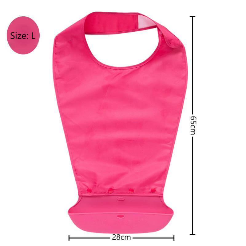 Adjustable Elderly Bib - Magic Tape, S-XXL, Green/Gray/Pink/Blue - ECE 