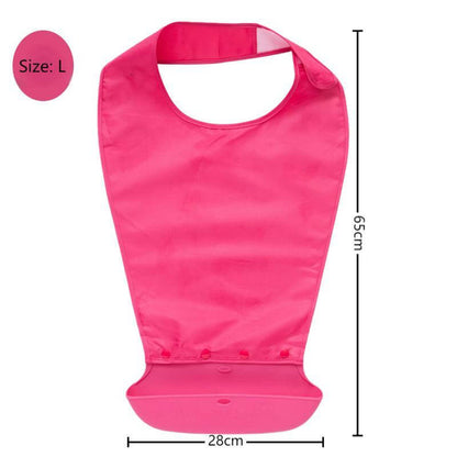 Adjustable Elderly Bib - Magic Tape, S-XXL, Green/Gray/Pink/Blue - ECE 